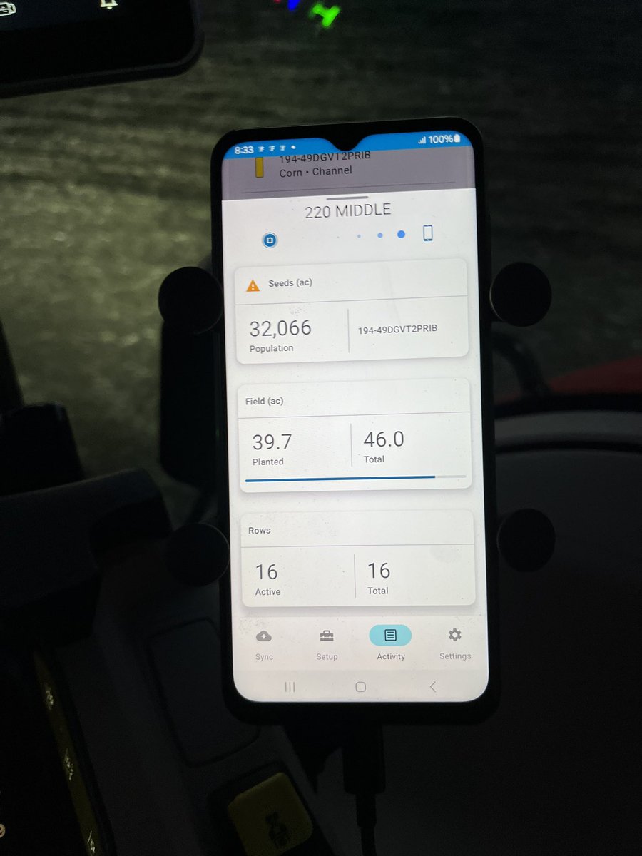 #FieldView android running in the cab tonight