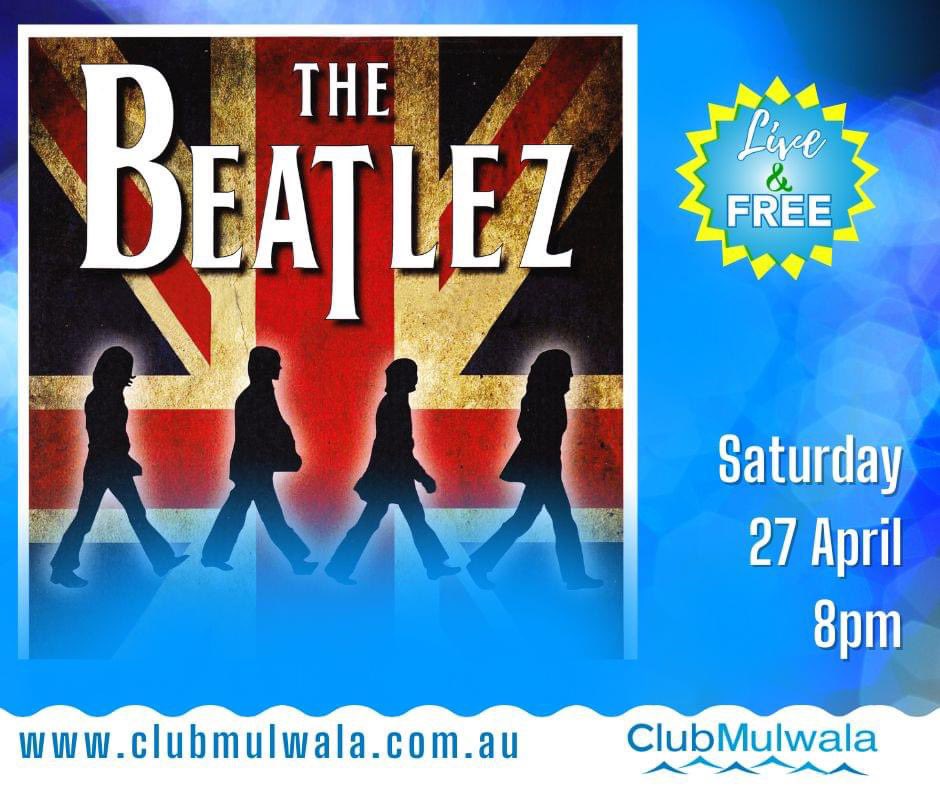 This Saturday Folks!  Live and free from 8 pm!

#beatles #thebeatles #beatlez #band #music #live #mulwala #mulwalarsl #saturday #dance #twistandshout #free #beatlemania #getback #shelovesyou #sing #april #weekend #style #instadaily