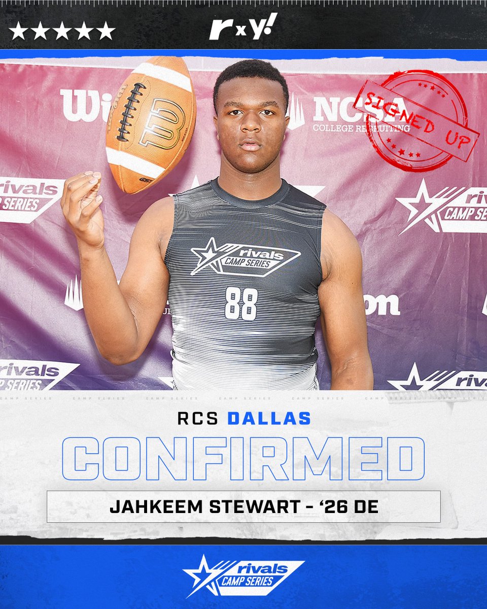 🚨CONFIRMED✍️ 5🌟 Jahkeem Stewart is signed up and ready for April 28th 🔥💪 @MarshallRivals | @adamgorney | @WilsonFootball | @TeamVKTRY | @ncsa | @Jahkeem2026