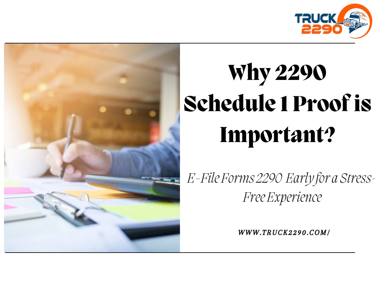 Why 2290 Schedule 1 Proof is Important?

#TaxSeason #OnlineFiling #Form2290 #TaxServices #EasyFiling #Truck2290 #IRS #Onlinefiling