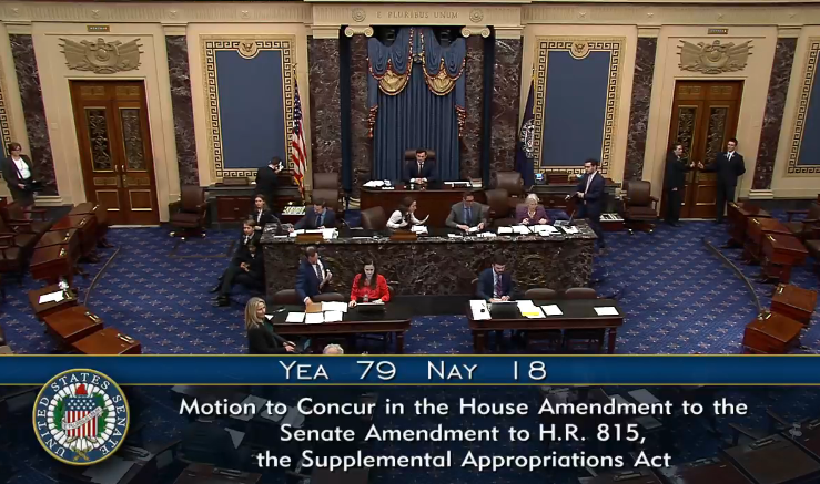 Senate easily passes aid bill for Israel, Ukraine, and Taiwan. The bill now goes to the President for his signature.