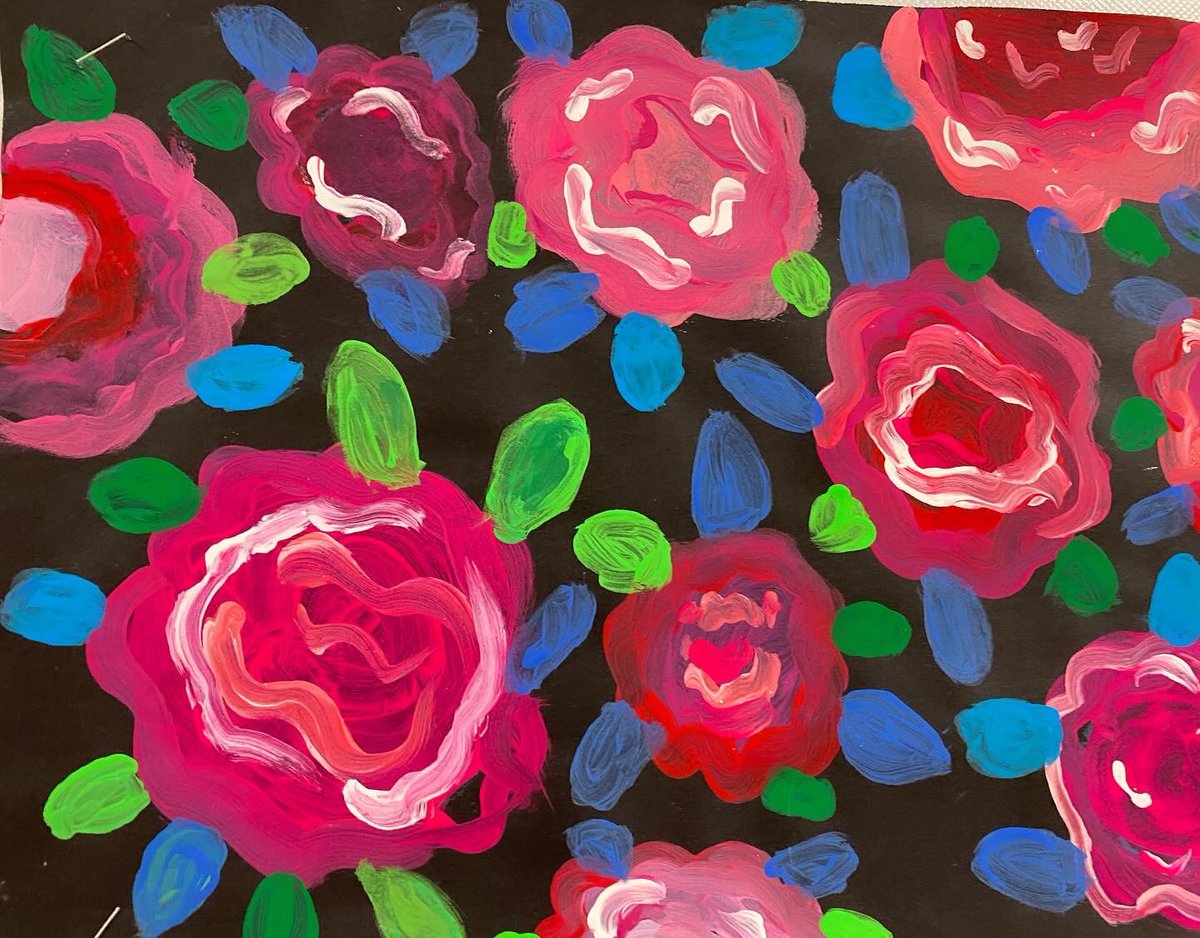 Happy spring!  Inspired by rose bush at my house… here are my 5th graders’ beautiful rose garden. <a href="/HenryCountyBOE/">Henry County Schools</a> #WinningforKids #HenryProud #YouBelongInHenry <a href="/FineArtsHCS/">HCS_FineArts</a> <a href="/PSBWard/">Pamela Burgess Ward</a> <a href="/WoodlandES_HCS/">Woodland Elementary School HCS</a>