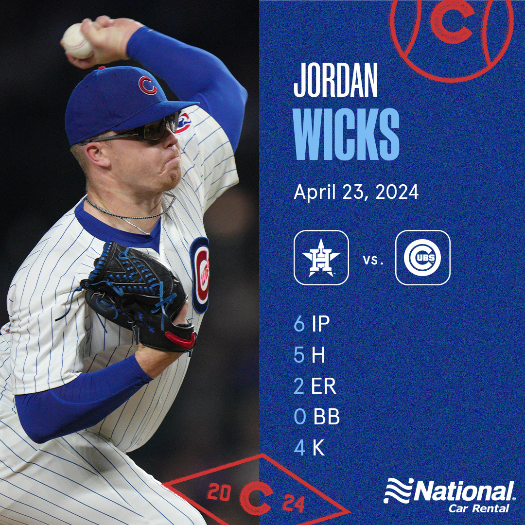 Cubs's tweet photo. First quality start this season for @jordan_wicks99 👏 https://t.co/BJ8V5B7WrZ