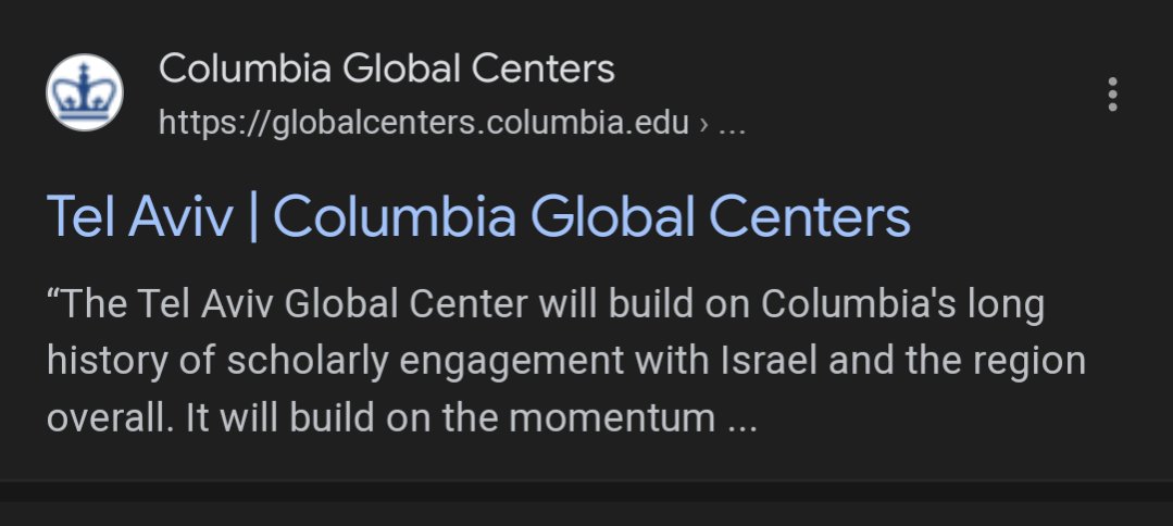 You'd think 'Columbia just sunk a bunch of money into building a segregated campus in Tel Aviv' would be a more prominent part of the conversation.