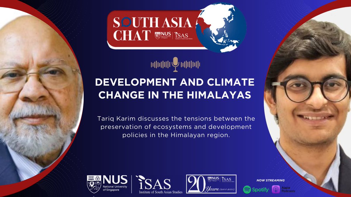 Tariq Karim discusses the tensions between the preservation of ecosystems and development policies in the Himalayan region. He chats with @SaeedFaridi isas.podbean.com/e/development-… #EarthDay #EarthDay2024 #ClimateAction #SustainableLiving #ClimateChange #RenewableEnergy
