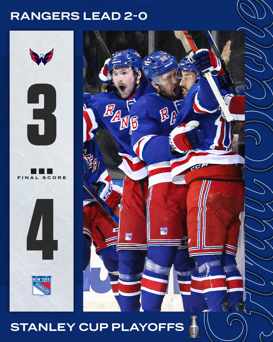 espn's tweet image. The New York Rangers take Game 2 at MSG 🗽