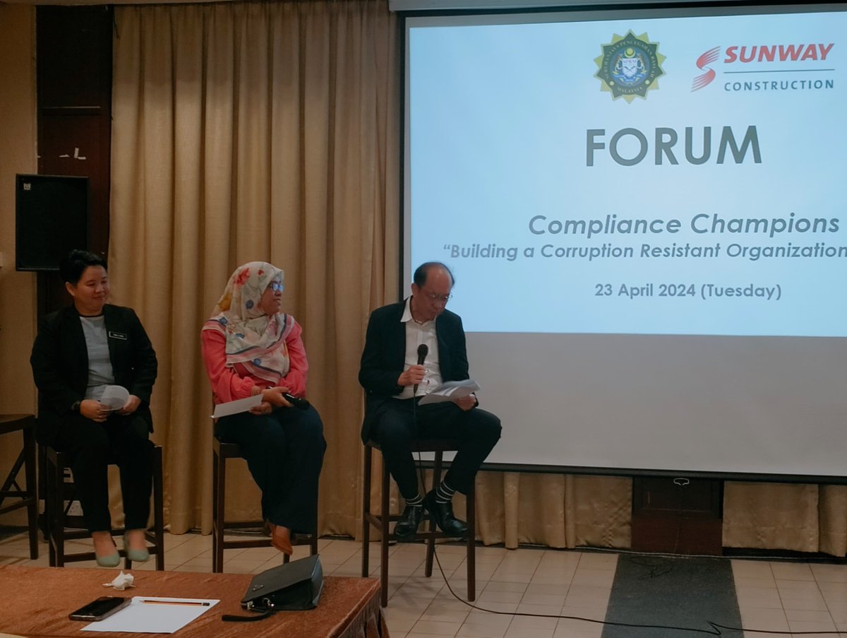 KERJASAMA SPRM DAN SUNWAY CONSTRUCTION DALAM FORUM ANTI RASUAH #SPRMPencegahan