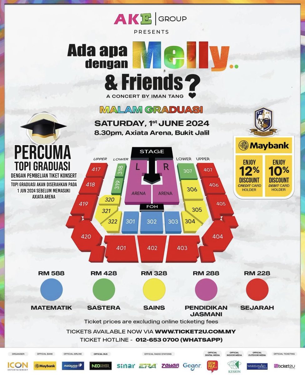 Hello guys 

Nak jual tiket MELLY GOESLAW

Description:

Seat: SASTERA 2pcs (RM439 each)
Reason: Last minute cancel
Price to letgo: RM850 (2pcs)

Anything can dm me :)

Help me to spread out this ya thank you