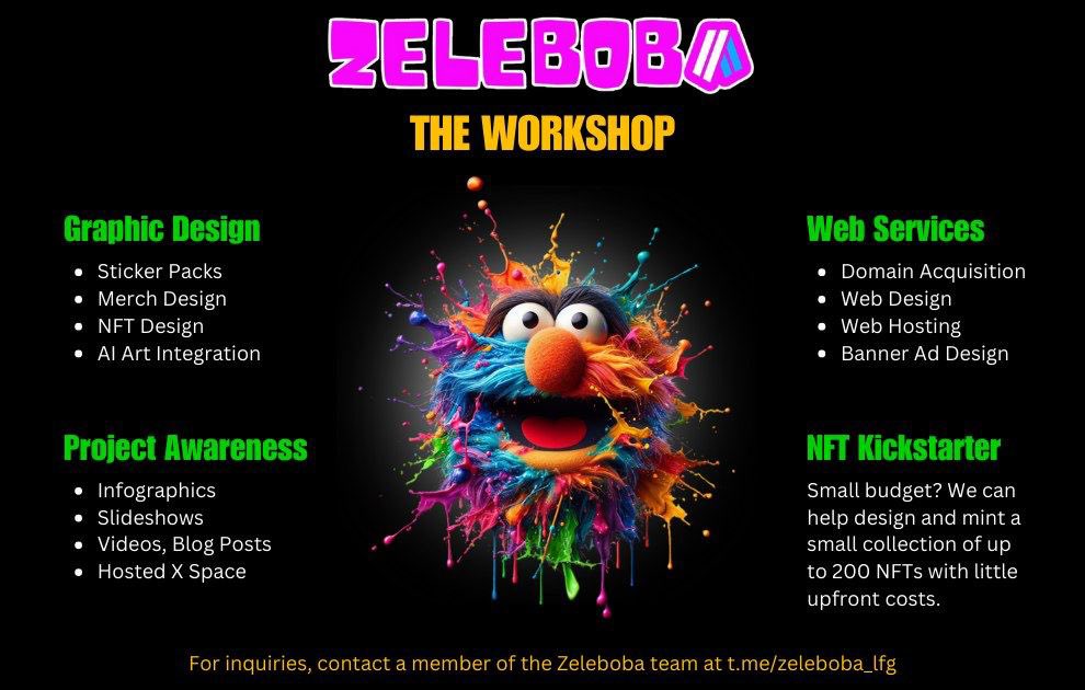 The $ZELE workshop! Join us on telegram and see what it is and how it’s benefiting our holders. 🔥🔥#arbitrum #memeseason t.me/zeleboba_lfg