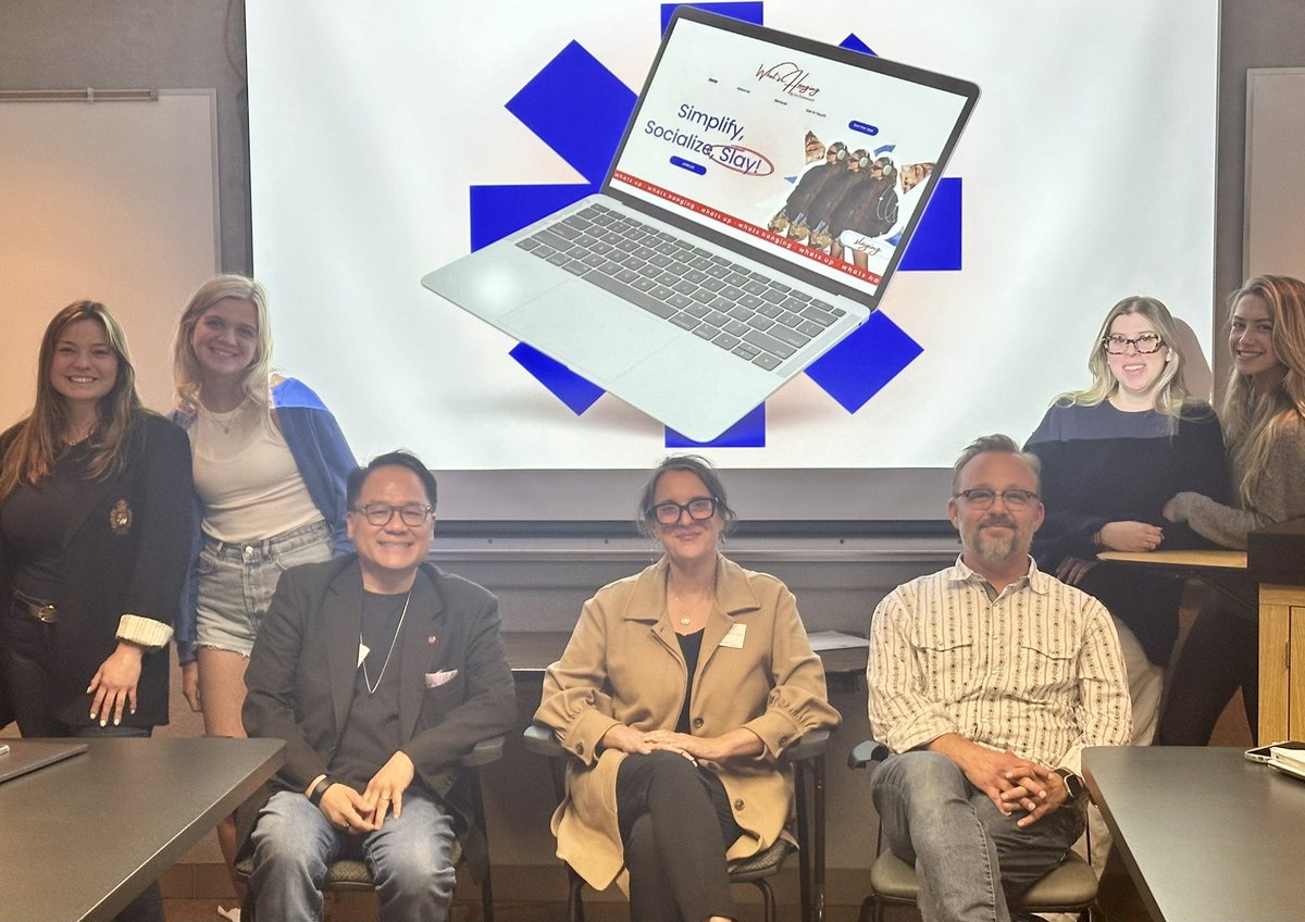 jbatsell's tweet image. Many thanks to @SMU colleagues @ProfSmak, Jen Ebinger of @SMUEngaged and @JHartArtsEntrep for serving as guest judges during “Shark Tank” night in my Media Entrepreneurship class. And congrats to @smumeadows student Lia Domenech &amp;amp; team for their winning pitch, What’s Hanging!