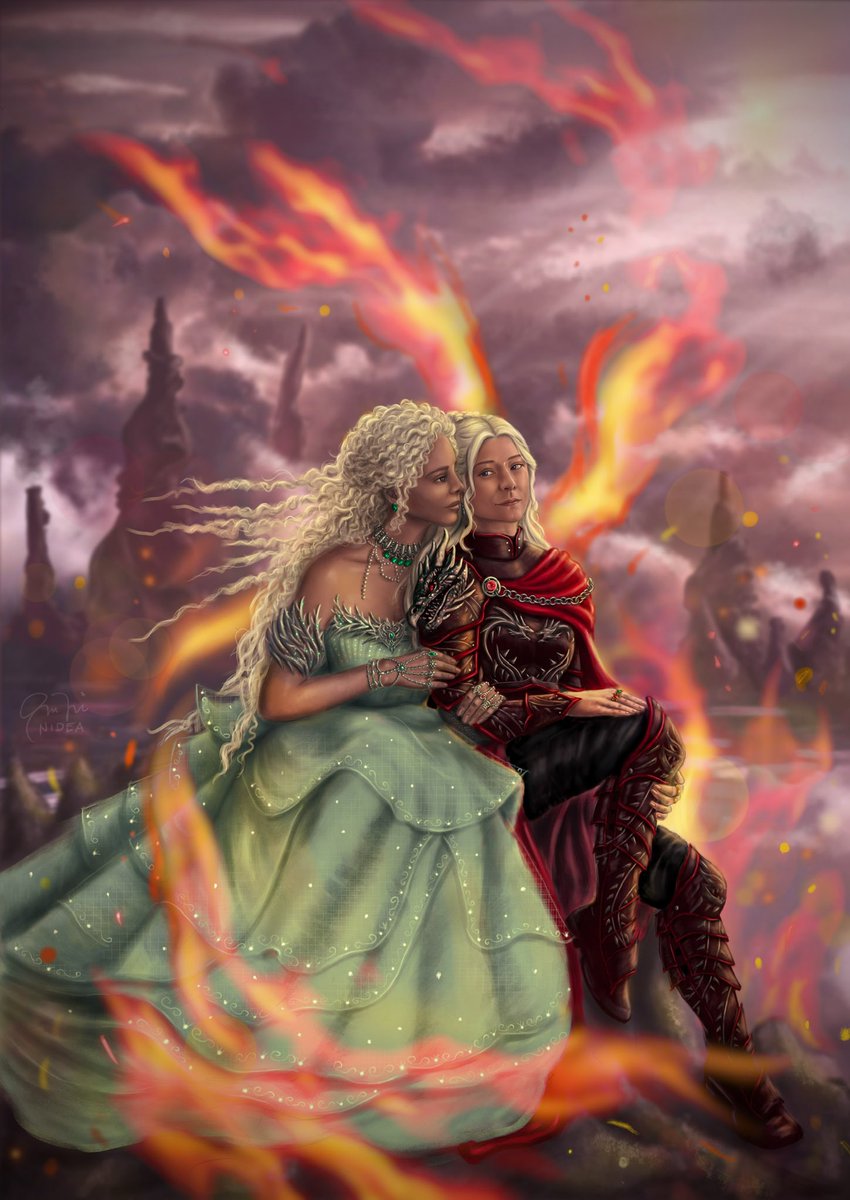 “Together again” Leana Velaryon and Rhaenyra Targaryen in the afterlife. Soulmates reunited in heaven 💖 Thanks for the commision @laelinc 

#houseofthedragon #laenyra #laenavelaryon #rhaenyratargaryen #targaryen #gameofthrones #fanart