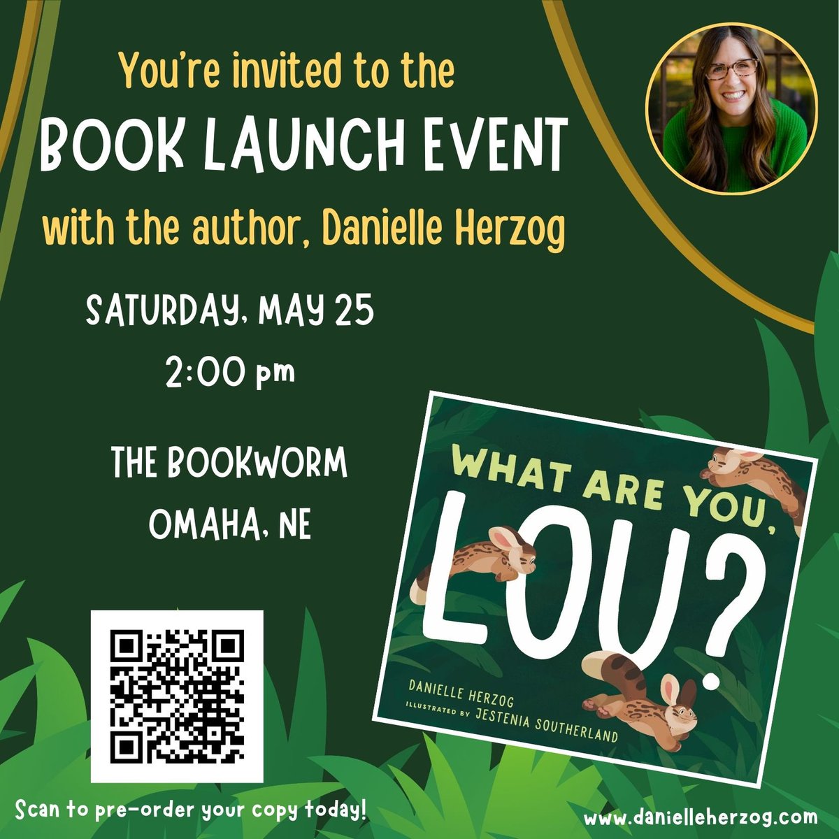 You’re invited!! I’d love if you could join the celebration for my upcoming childrens book! Saturday - May 25 at 2 pm at The Bookworm in Omaha. Come one, come all! Come find out what the heck Lou is! 
#kidlit #booklaunch @beamingbooks @BookwormOmaha