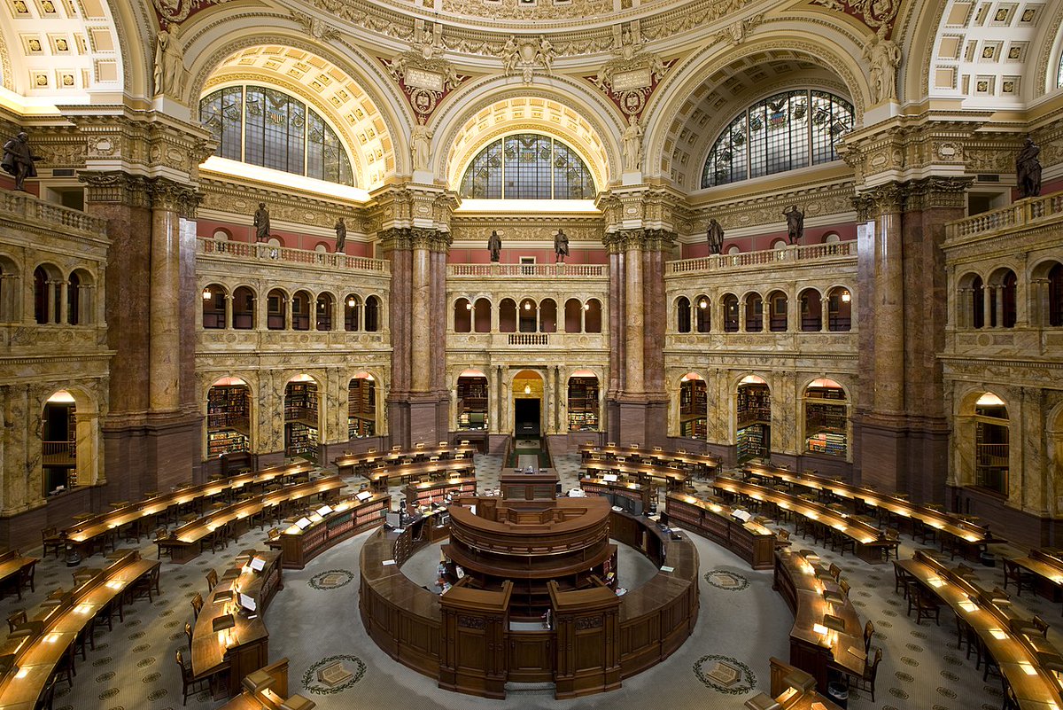 🇺🇸📚#OTD 24 April 1800, the #LibraryOfCongress was established when President #JohnAdams signed an act of congress appropriating $5,000 'for the purchase of such books as may be necessary for the use of Congress ... and for fitting up a suitable apartment for containing them.'