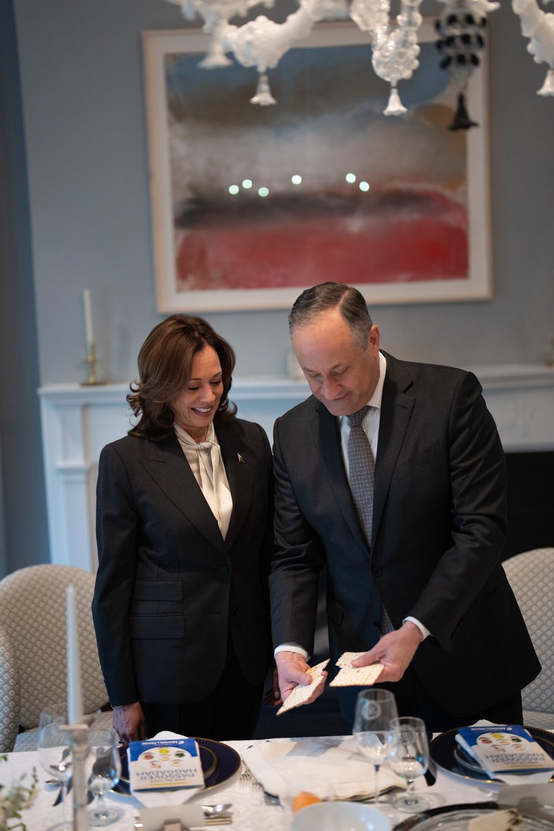 As we break the matzah, I’m reminded of the strength and resilience of the Jewish people. This Passover, let us recommit ourselves to freedom, justice, and peace for all. @VP and I wish everyone celebrating a happy Passover. Chag Sameach.