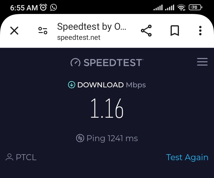 15 MBps connection,from the last 2 days ,speed is very slow.

#nointernet
#PTCLOffical