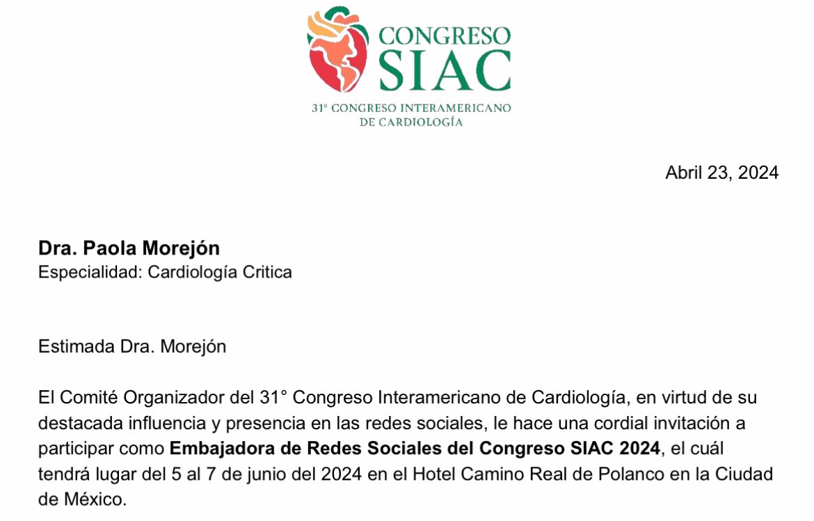 Nos unimos al team de @SIAC_cardio de diferentes formas 🙌🏻 Será un gran congreso. Nos vemos en México 🇲🇽 🗓️ 5-7 Junio Las Americas se unen🤝 @adribaran @gonzaeperez @jpcostabel #CardioEd #Siac2024 #Cardiology #Ecuador