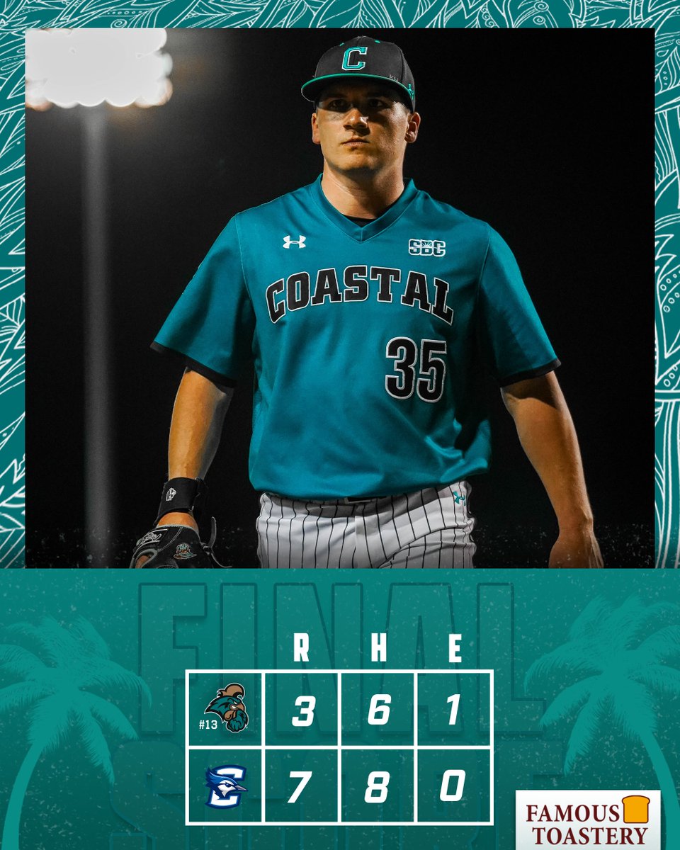 FINAL | 

#13 CCU 3, CREIGHTON 7

#TEALNATION | #ChantsUp