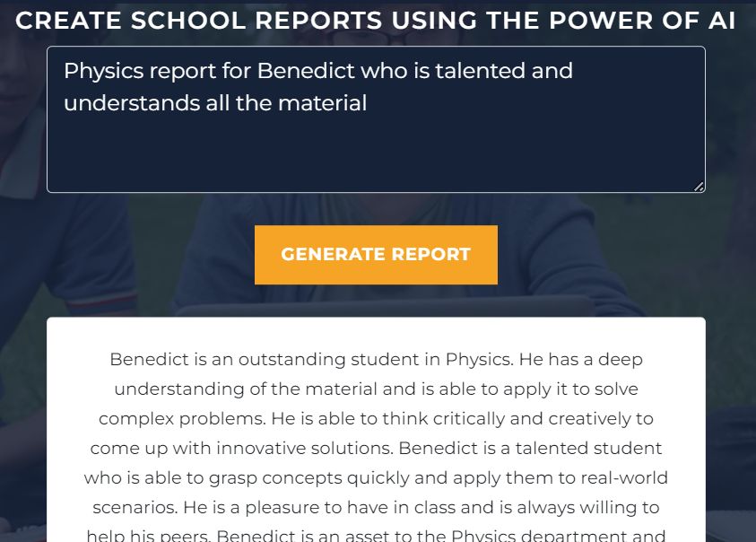 Create class sets of student reports in minutes using AI. Perfect, flowing reports that are specific to each child! 50 free credits - enough for a whole class set! Teachers.Report