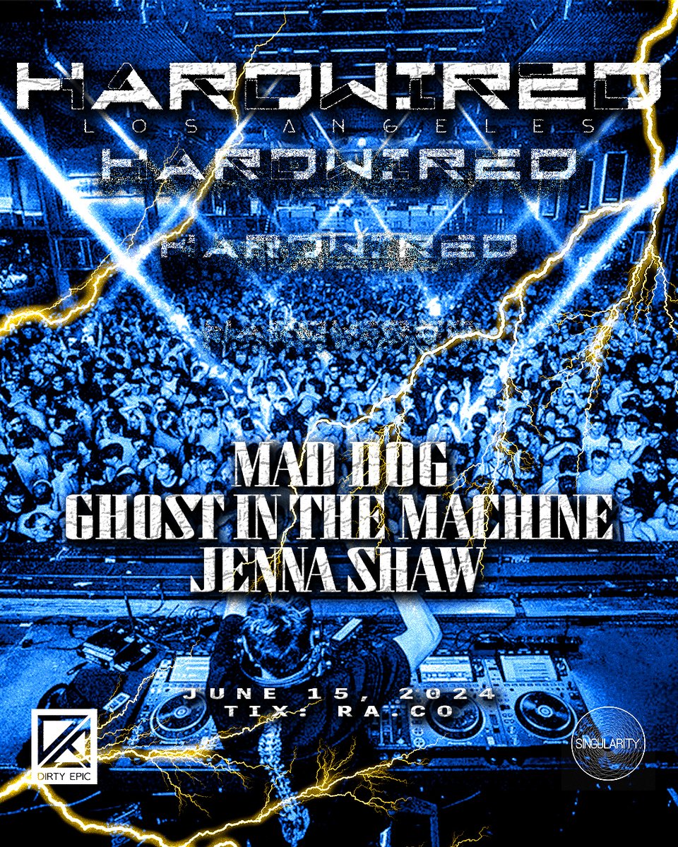 Are you all ready for the hard dance mayhem on June 15??? Hardwired.2 comes at you DTLA: DJ Mad Dog Ghost in the Machine Jenna Shaw dirty-epic.com/2024/03/28/har…