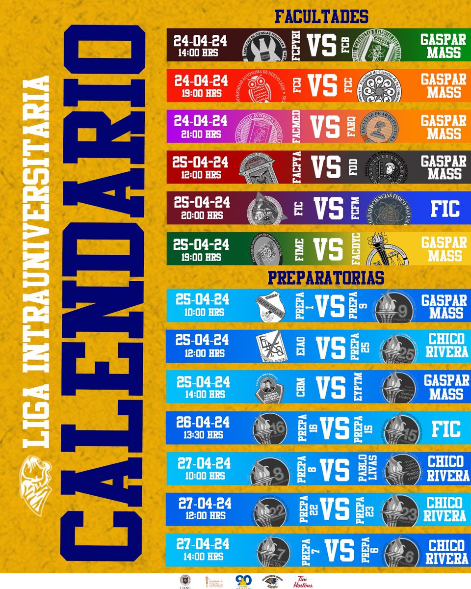 UANL_Autenticos's tweet photo. ¡A toda la comunidad estudiantil! 

Estamos emocionados de compartirles el calendario de la semana 6 de la Liga Intrauniversitaria de la UANL,¡Prepárense para vivir la emoción del fútbol americano universitario y apoyen a su equipo en cada partido! 🏈💪🏼

#SerAuténtico https://t.co/LjvZy57nUk
