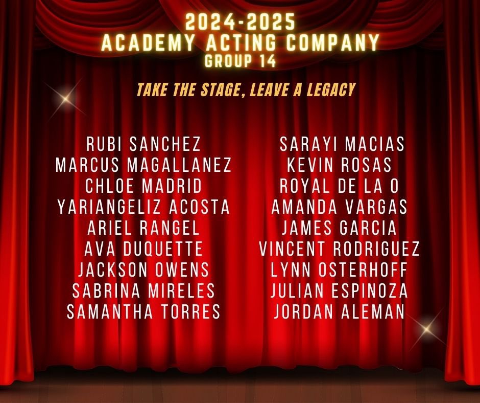 Announcing the 2024-2025 Academy Acting Company! Congratulations to all! Thank you to everyone who auditioned! @EISDofSA @FINEARTS_EISD