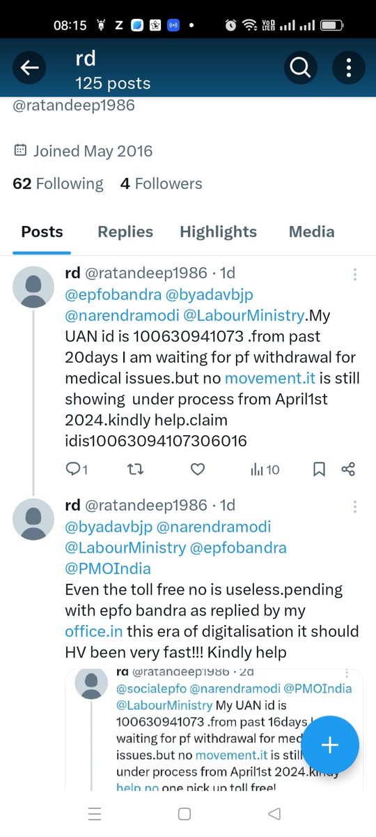 @socialepfo @LabourMinistry @mygovindia @MIB_India @PIB_India @AmritMahotsav @byadavbjp @narendramodi @PMOIndia @epfobandra @Rameswar_Teli Claim id 10063094107306016 for UAN 100630941073.Seems like social epfo n epfo bandra is in hybernation from past 24days.under process.after applying for claim on 1/4/24.do they expect us to beg !!!!.