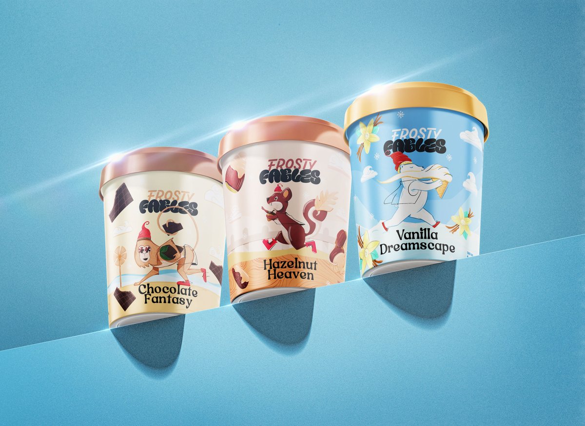 Mahmoud Mahroos - Frosty Fables Ice Cream Packaging Design By Mahmoud Mahroos worldbranddesign.com/frosty-fables-… 
.
#branding #brandidentity #branddesign #graphicdesign #illustration #typography #packagingdesign #packagingdesigninspo #worldbranddesign #worldbranddesignsociety