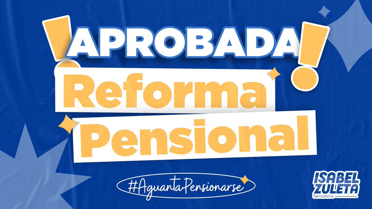 ISAZULETA's tweet image. ¡La #ReformaPensional ha sido APROBADA! Desde el Senado le cumplimos al cambio✊🏾 Esta victoria es especialmente para nuestros mayores y su dignidad. Esperamos que esto desbloquee el avance de derechos que la ciudadanía que nos eligió reclama. #AguantaPensionarse