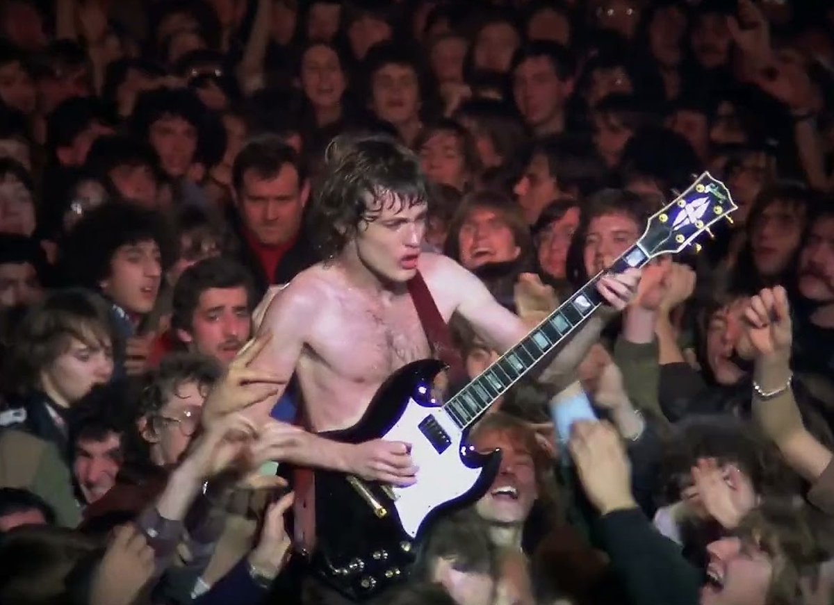 Angus Young of AC/DC - December 9, 1979 - Pavillon de Paris - Paris, France