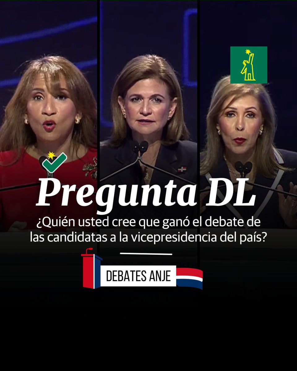 ❓ | #PreguntaDL | ¿Quién usted cree que ganó el debate de las candidatas a la vicepresidencia del país?

¡Queremos conocer su opinión!

#DiarioLibre #OpiniónDL #Preguntas #EncuestaDL