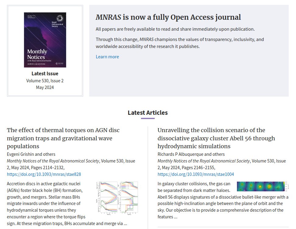 Sooo... After a long wait and living through extremely turbulent times, this paper is finally published! You can see it on the main page of MNRAS today! academic.oup.com/mnras/article/…