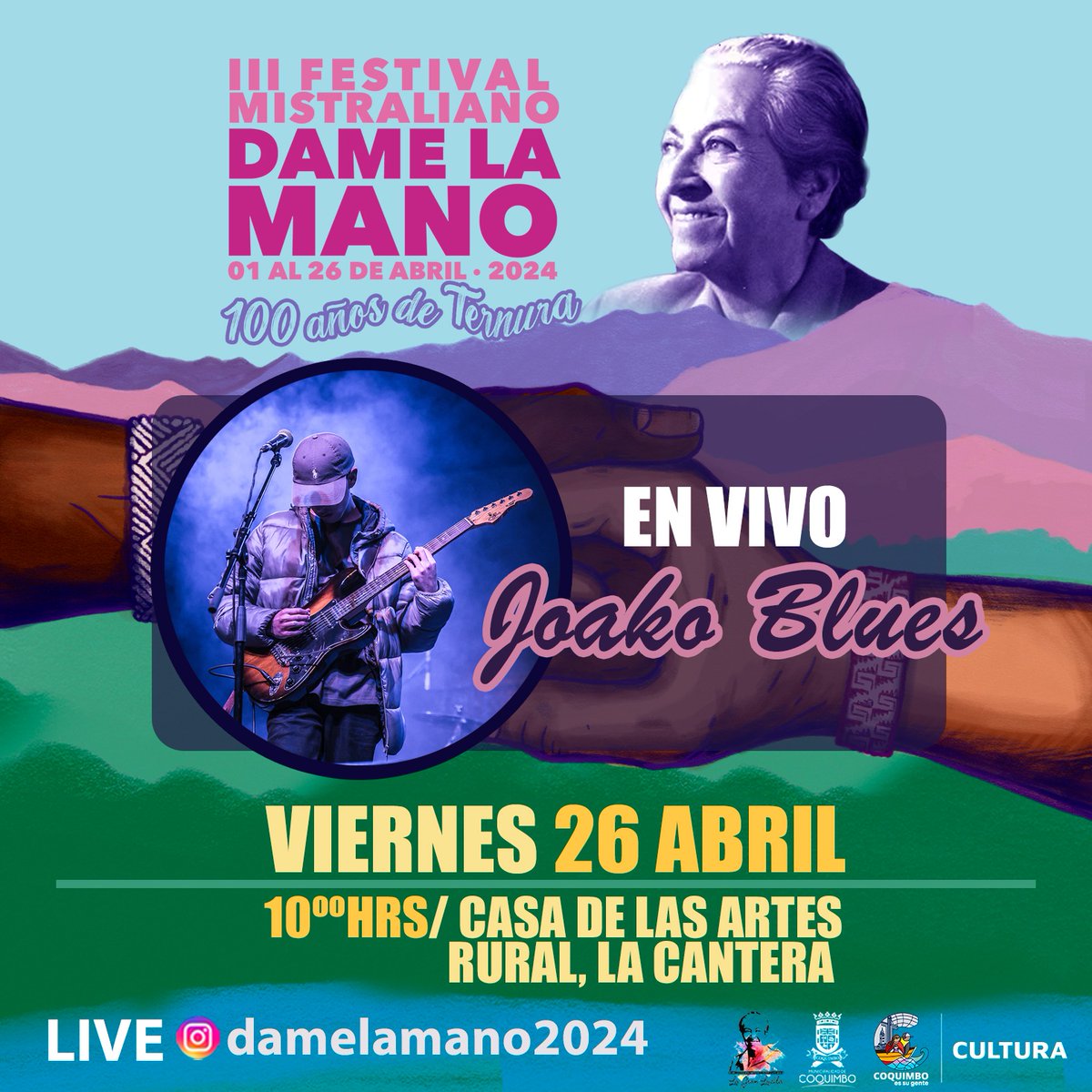 GranLucila's tweet photo. Tod@s invitad@s !
#DameLaMano2024 
#GabrielaMistral 
@GabrielBoric 
@culturas_cl 
@culturas_cqbo 
@culturacoquimbo https://t.co/CWYYwzSZg7