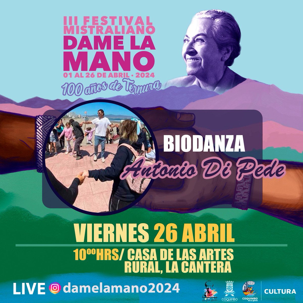 GranLucila's tweet photo. Tod@s invitad@s !
#DameLaMano2024 
#GabrielaMistral 
@GabrielBoric 
@culturas_cl 
@culturas_cqbo 
@culturacoquimbo https://t.co/CWYYwzSZg7