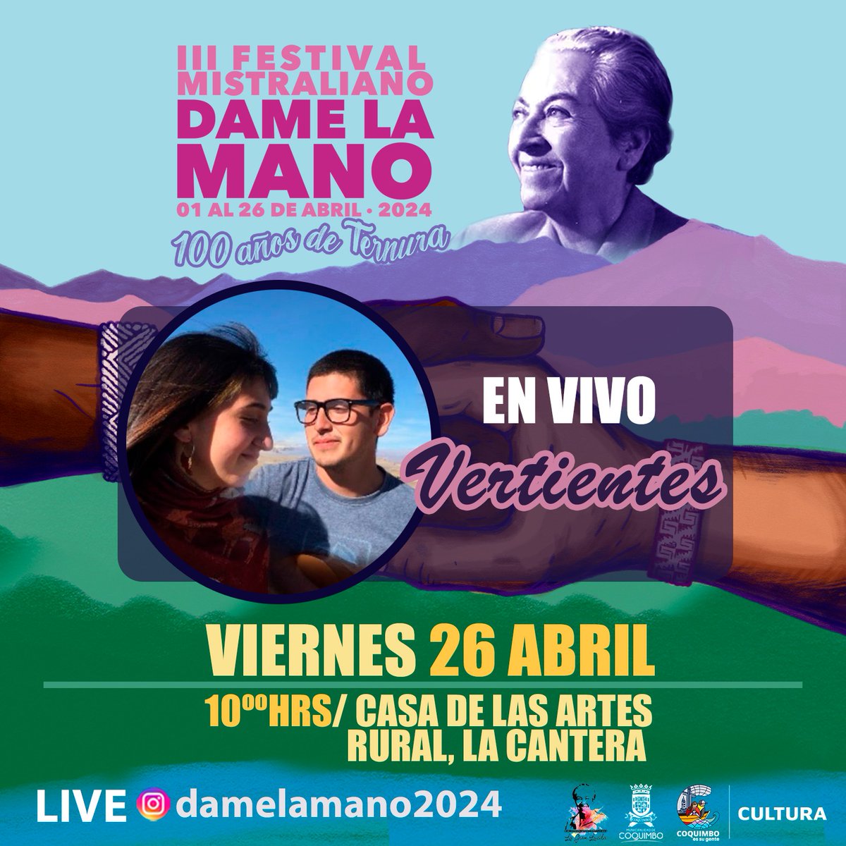 GranLucila's tweet photo. Tod@s invitad@s !
#DameLaMano2024 
#GabrielaMistral 
@GabrielBoric 
@culturas_cl 
@culturas_cqbo 
@culturacoquimbo https://t.co/CWYYwzSZg7
