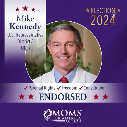 I am honored to receive @momsforamerica endorsement. With a proven record of championing policies that strengthen our families, communities, and protect our values, while ensuring every voice is heard, I pledge to continue tirelessly advocating for parental rights and protecting