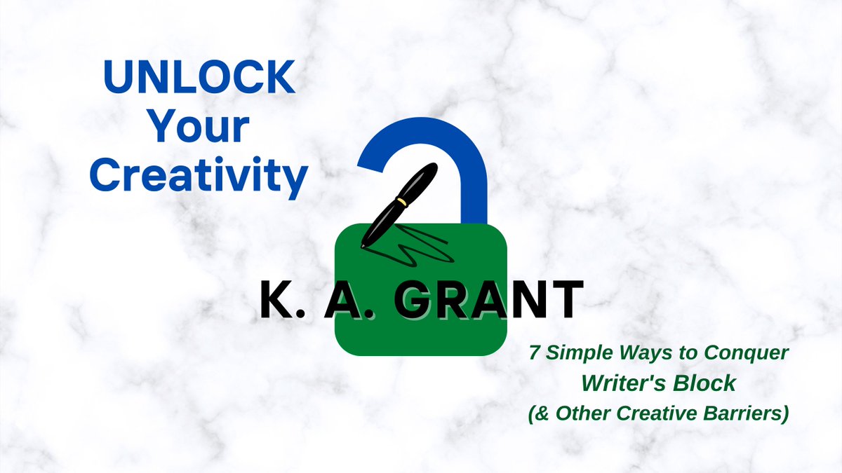 I just published a #newbook!  

UNLOCK Your Creativity: 7 Simple Ways to Conquer Writer’s Block (& Other Creative Barriers)

kagrant.com/non-fiction/

#book #bookstagrammer #selfhelp #writingprompts #writersblock #writer #writerlife