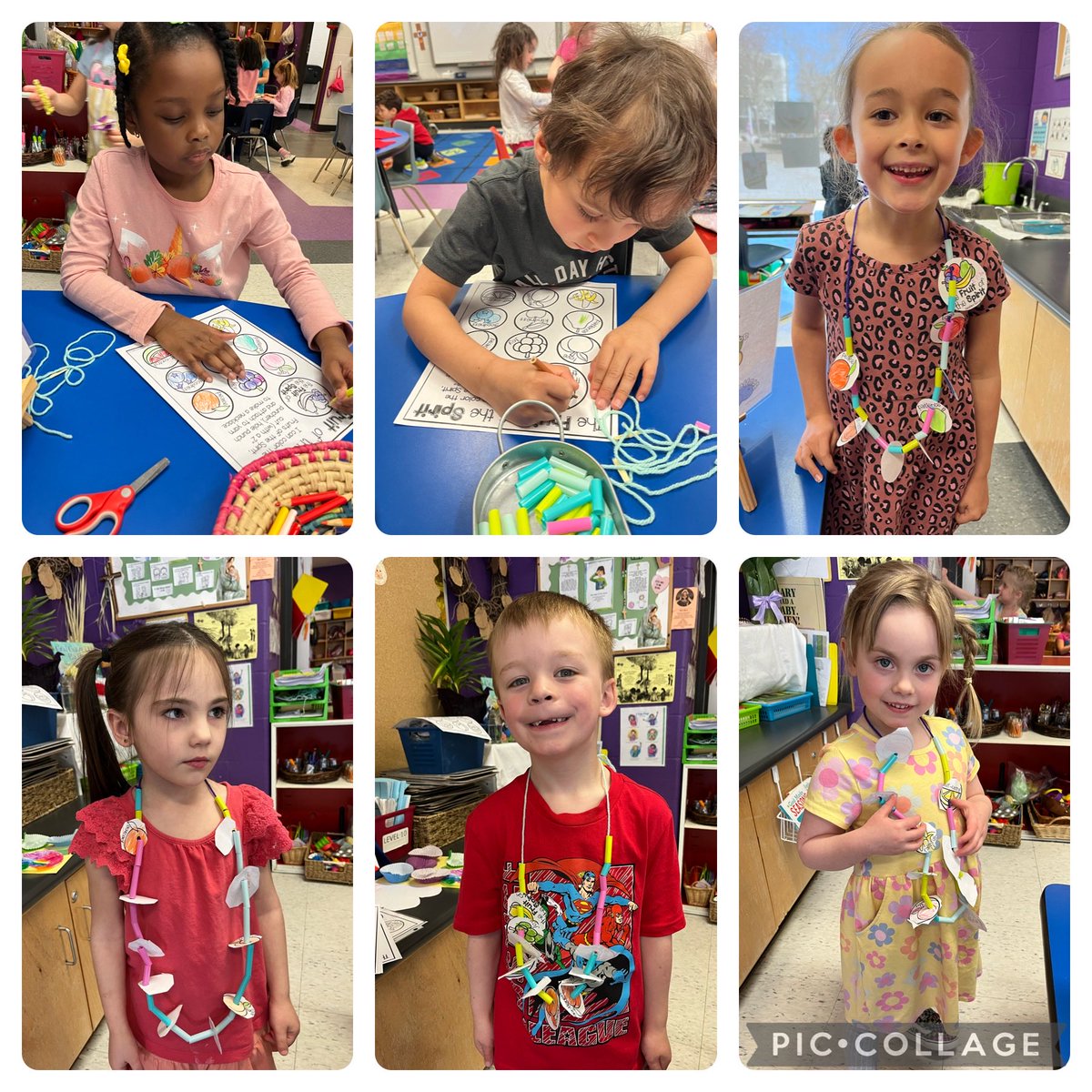 We continue to learn about Fruit of the Spirit. Ss have been excited to expand on their Fruit of the Spirit necklaces. Thanks Ellie ❤️⁦@msekinderland⁩ ⁦@MmeJulieBell⁩ ⁦@mikegundert⁩ ⁦@MsSarahCassidy⁩