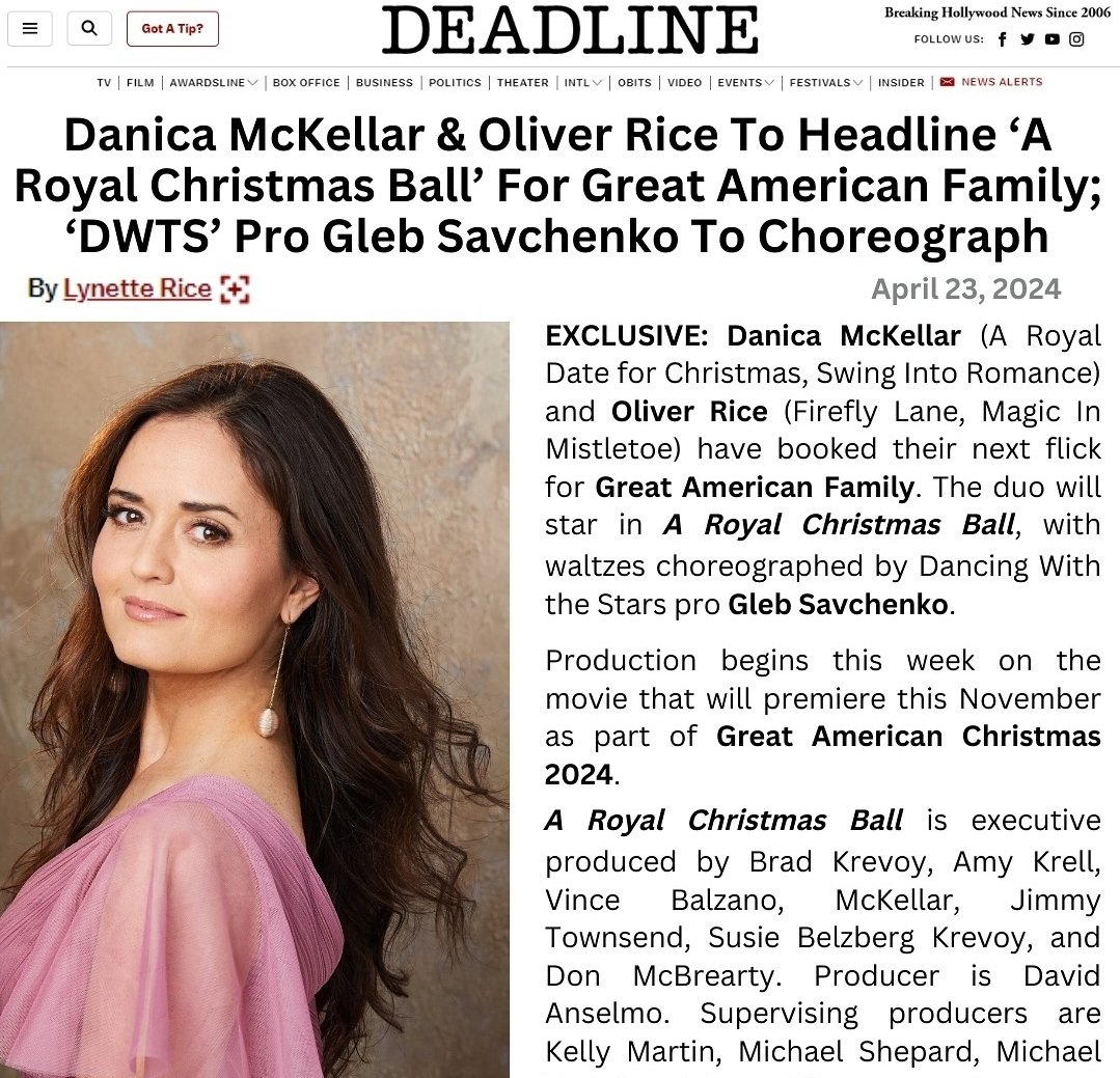 I'm SO excited to announce my next @greatamericanfamily movie - it will be my first (shared) writing credit! 💃🕺 deadline.com/2024/04/danica…
My costar, @olivermrice is incredible, and I cannot wait to share this Cinderella Ball-inspired story with you this xmas! <a href="/Gleb_Savchenko/">GLEB SAVCHENKO</a> 💃🕺