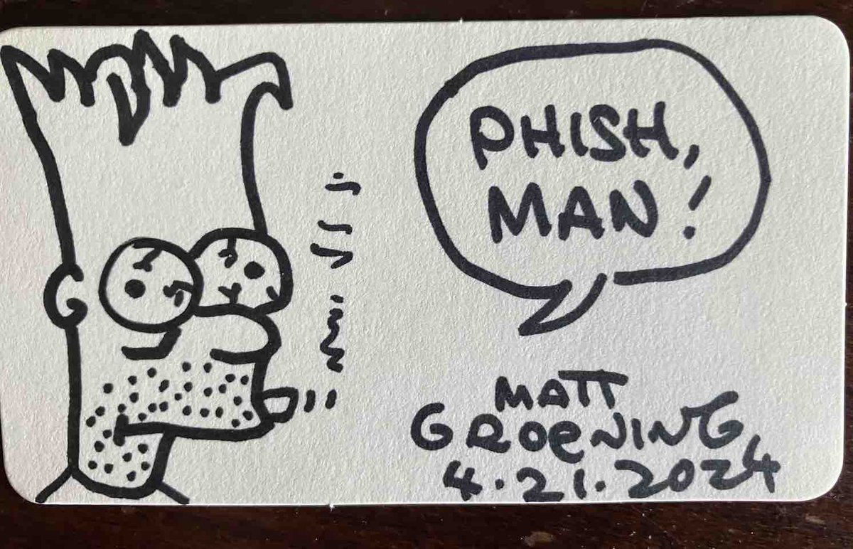 #phish'y Bart Simpson - post-Sphere4 @SphereVegas Matt Groening sketch (via @richardgehr)