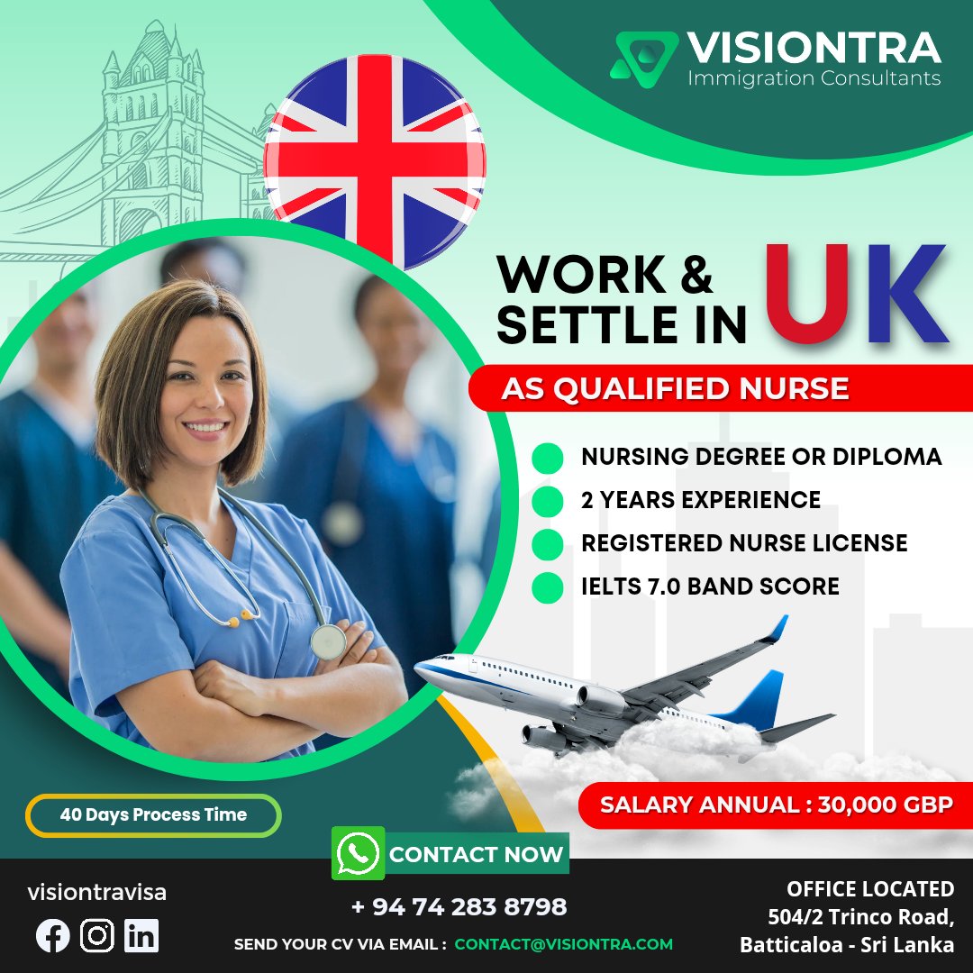 Work and Settle with Family in UK 🇬🇧

#VisiontraImmigration #GlobalOpportunities #VisaMagic #europejobs #europejobsinsrilanka #Srilankavisaagency #Visaagencyinsrilanka #Visiontra #bestvisaagencyinsrilanka #bestrecruitmentagency #bestrecruitmentagencyinsrilanka