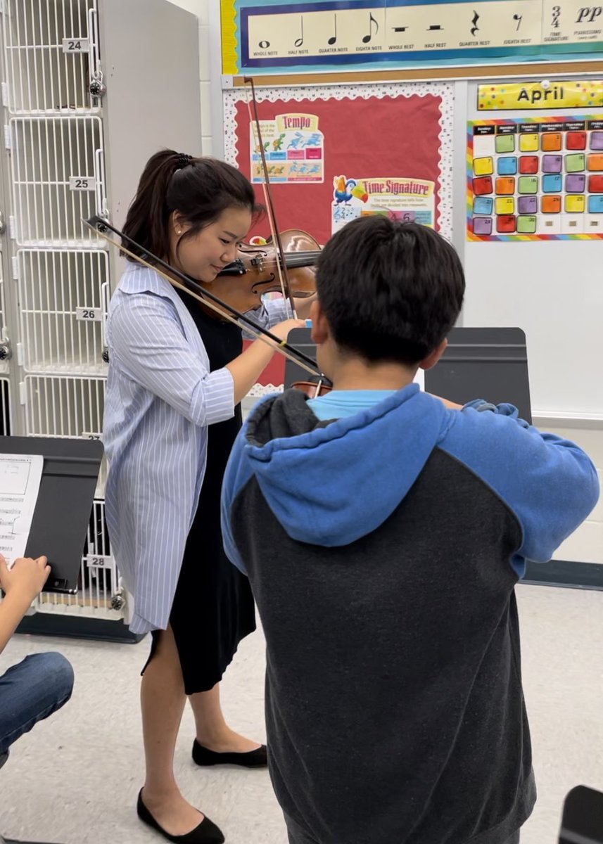 GloriaJCSL's tweet photo. Our @NewOrchDC #stringsclub students worked on their solos for our upcoming finale concert. 🎻 @HHESHUSKIES @CSconnect_MCPS https://t.co/mGrldkkxHh