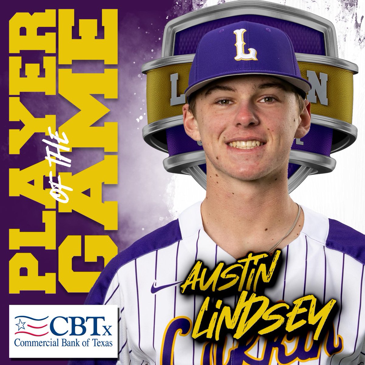Congrats to our Commercial Bank of Texas Player of the Game, Austin Lindsey. Lindsey went 2 for 3 against Kingwood Park. <a href="/austinbl4/">austin lindsey</a> <a href="/lufkinbaseball1/">Lufkin Baseball</a>