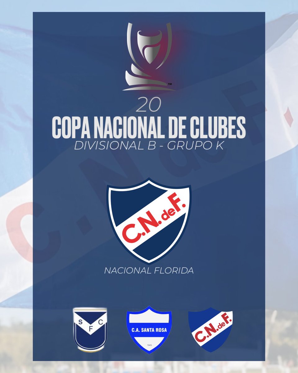 ¡Rivales confirmados para la Copa @OFIUruguay de clubes! #NacionalFlorida estará en el #GrupoK junto a Sarandi (SYÍ), Santa Rosa (TAL), Nacional SR (CAS) #TodosJuntos👊🏼🇳🇱 #NacionalFlorida