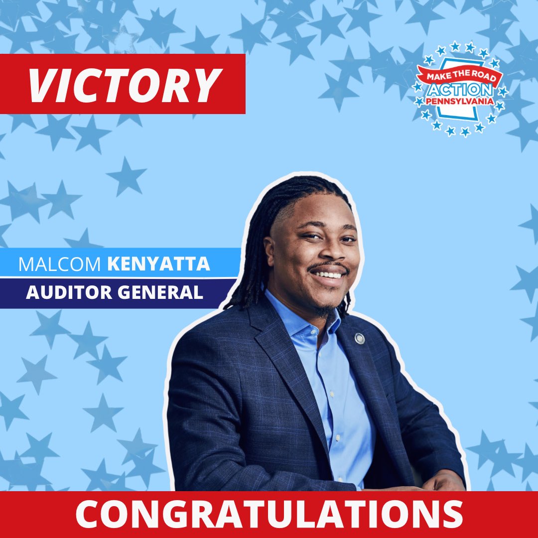 We are thrilled to congratulate @malcolmkenyatta on his victory in the Primary Election for Auditor General. Your commitment to affordable housing and community safety resonated with voters and our 13,000 members who have your back. We look forward to the work ahead!