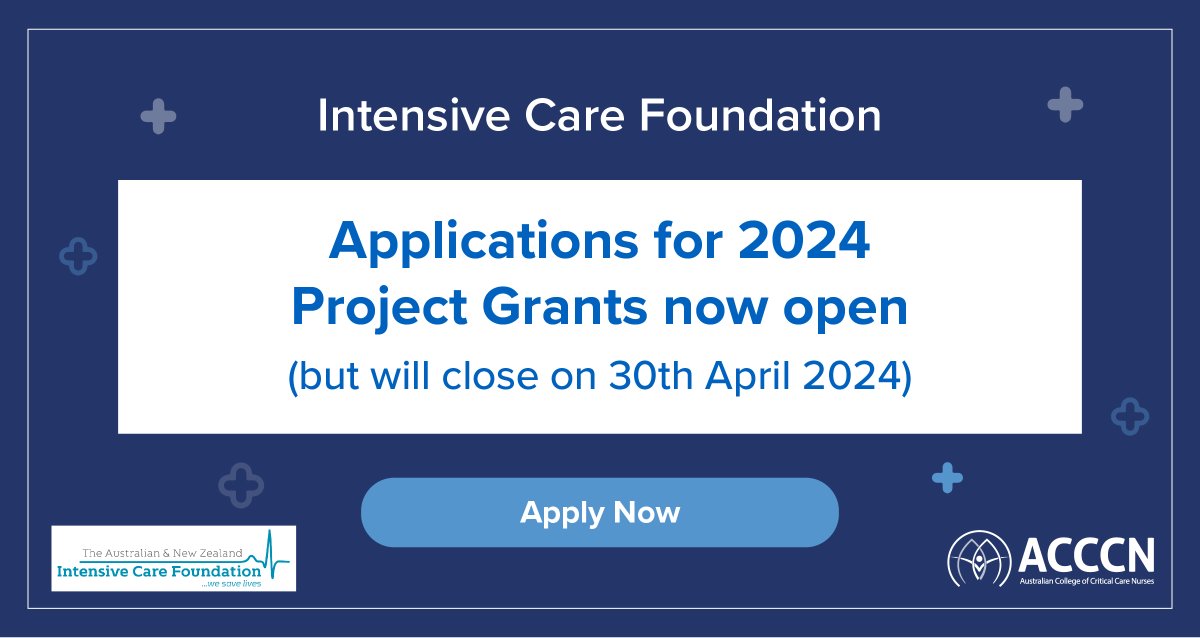 The Intensive Care Foundation is open for 2024 Project Grants applications. Research, education, personal growth—we support it all. Applications close on April 30! ow.ly/3WOe50R85gY #Healthcare #Nursing