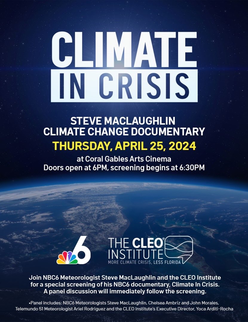 This Thursday evening… Coral Gables Arts Cinema! We’re proud of you, ⁦@SteveMacNBC6⁩ !