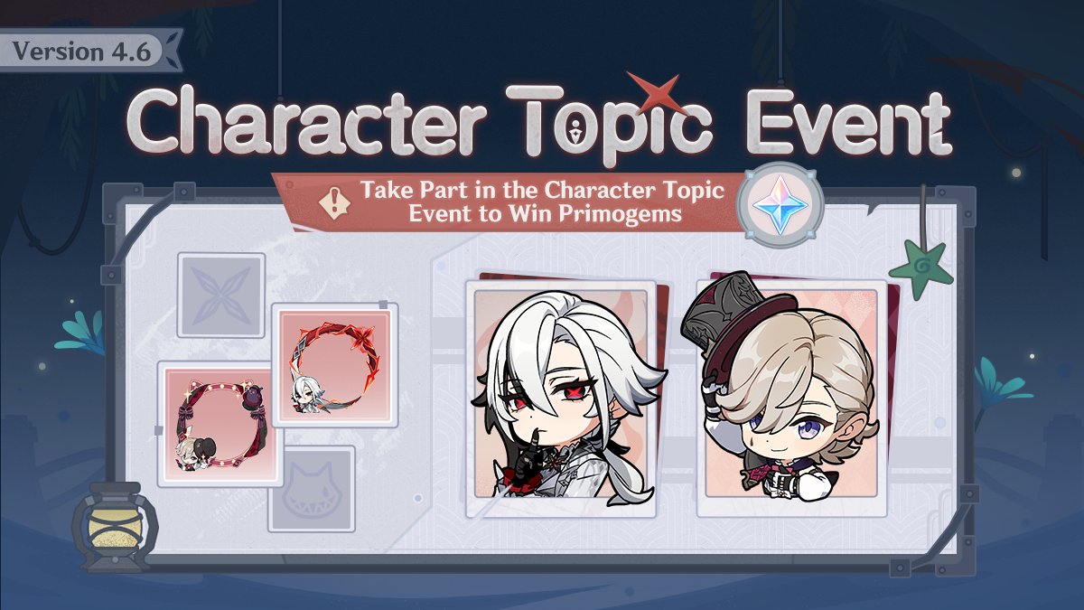 GenshinImpact's tweet photo. Hello, Traveler~

This time, we'll be meeting #Arlecchino and #Lyney! Join the discussion on HoYoLAB to get guaranteed exclusive character avatar frames and a chance to win Primogems!

Event Link: https://t.co/VCHNySvYPk

#GenshinImpact4ꓸ6 #GenshinImpact https://t.co/xllrdMvd6F