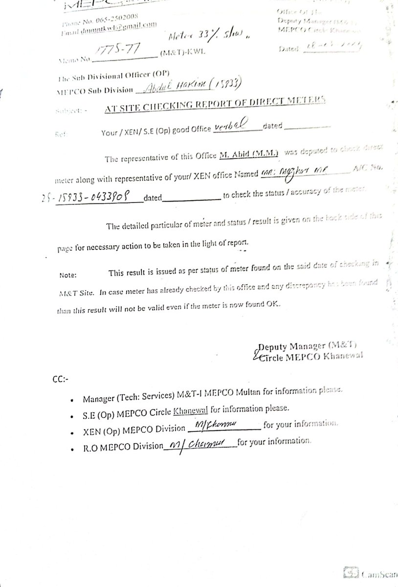 DogarSahab2's tweet photo. @Mepco_info @MepcoA Respected Sir Having Reference Number In Mepco Sub Division Abdul Hakim 29-15933-0433909 Name Abdul Khaliq Nawaz Mobile Number 0300-1382222 in Winter month 11-23 to 2-2024 due to yellow phase 33% slow 29548 units charged that is openly violation of Nepra rules.revise bill as rule https://t.co/B98aj5ngec