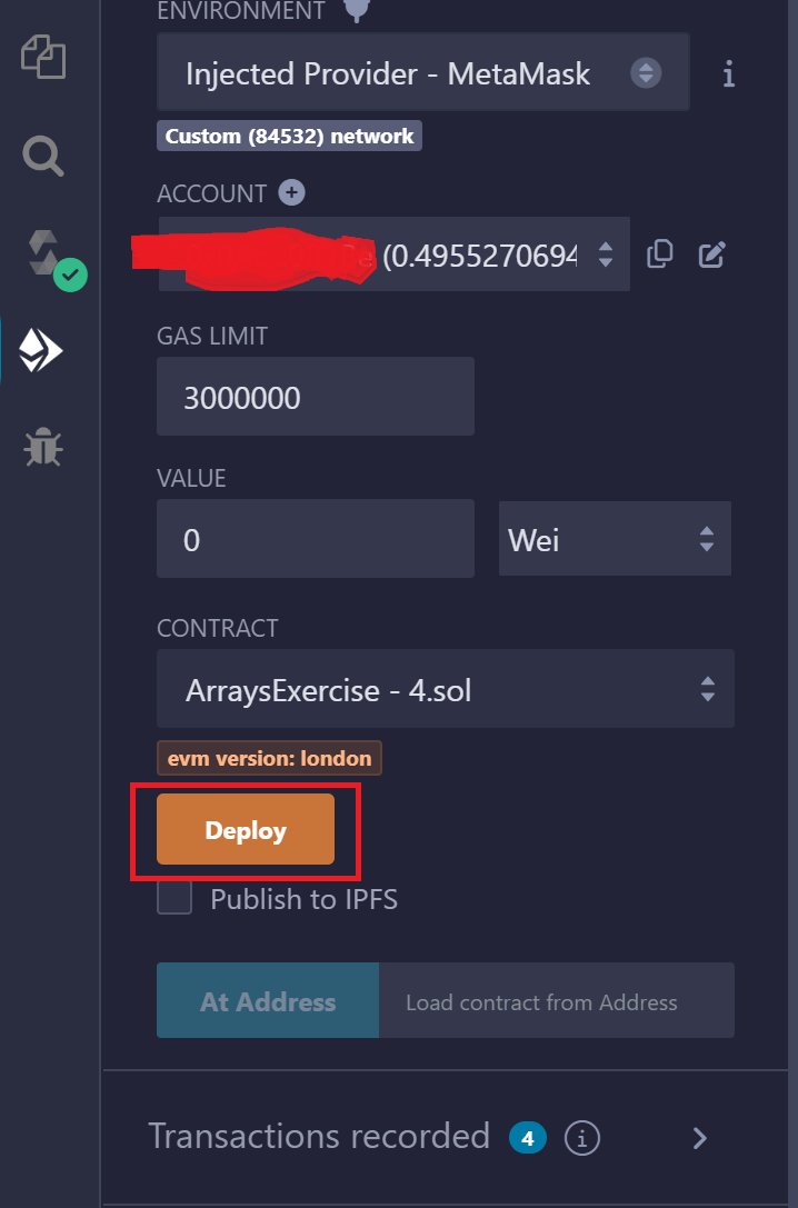 SkyBountyCaller's tweet photo. 🔟4 contract is called Arrays 👇

🔴Create a new file
🔴visit https://t.co/mPOv6IEbJJ and copy the text 
🔴click on deploy and transaction 
🔴Deploy
🔴visit https://t.co/01KWU48SLF
🔴Put a contract and Submit https://t.co/AXzaKaXMsG