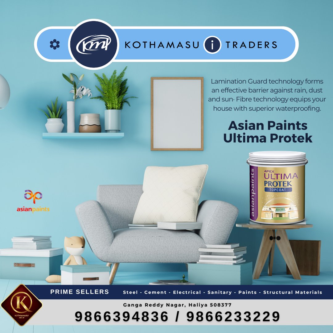 #apex #ultima #protek #emulsion #water #based #painter #paintlife #homepaint @asianpaints #available with @Kothamasuitrade #Prime #sellers in #steel #cement #electrical #sanitary #paints #structural #material one stop #shopping for all #construction #materials #trending #lowcost